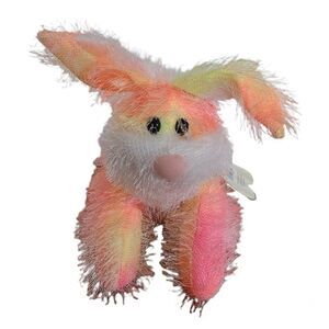 Aurora Rabbit Floosie Colorful Neon Fuzzy Bunny Plush Stuffed Animal Item #08325